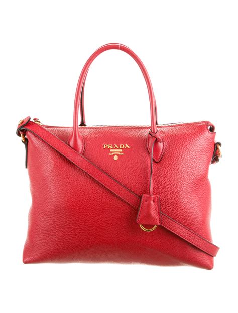 prada vitello phenix tote red|Prada Vitello Phenix Tote Red in Leather with Gold.